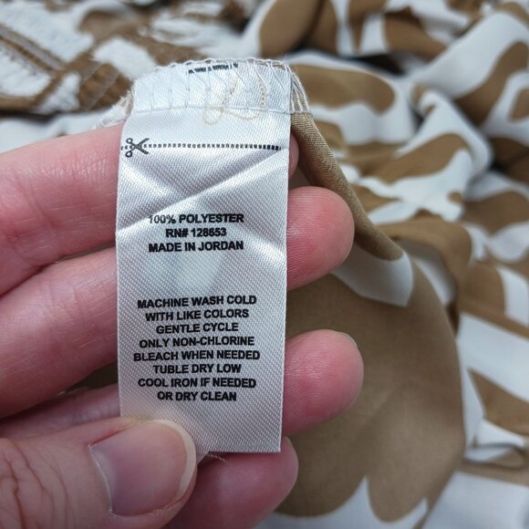 Calypso St. Barth Tiered Maxi Skirt Brown White Floral Boho Vacation Size Large - Picture 7 of 10